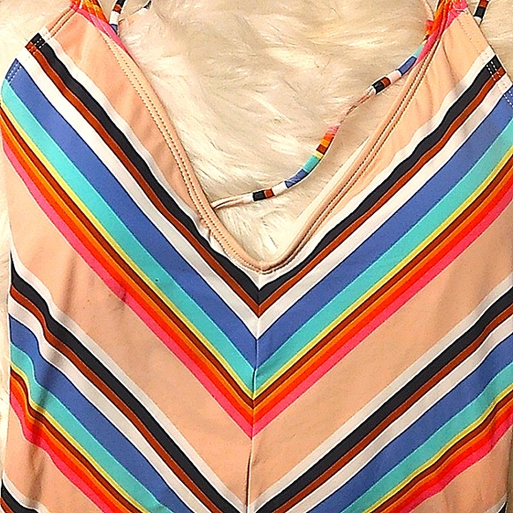 New with tags HOBIE sexy Pink Stripe Low back Surfer Girl Swimsuit Junior Teen - Picture 3 of 16